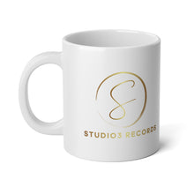 Load image into Gallery viewer, 20oz Jumbo Mug – Gold Studio3 Records Logo Coffee Cup