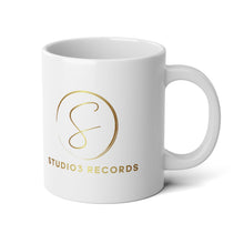 Load image into Gallery viewer, 20oz Jumbo Mug – Gold Studio3 Records Logo Coffee Cup